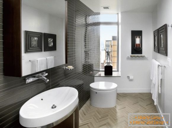 Сучасна ванна кімната з чорної плиткою