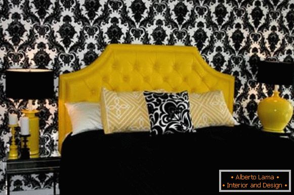 Дизайн спальні в класичному стилі і чорному кольорі