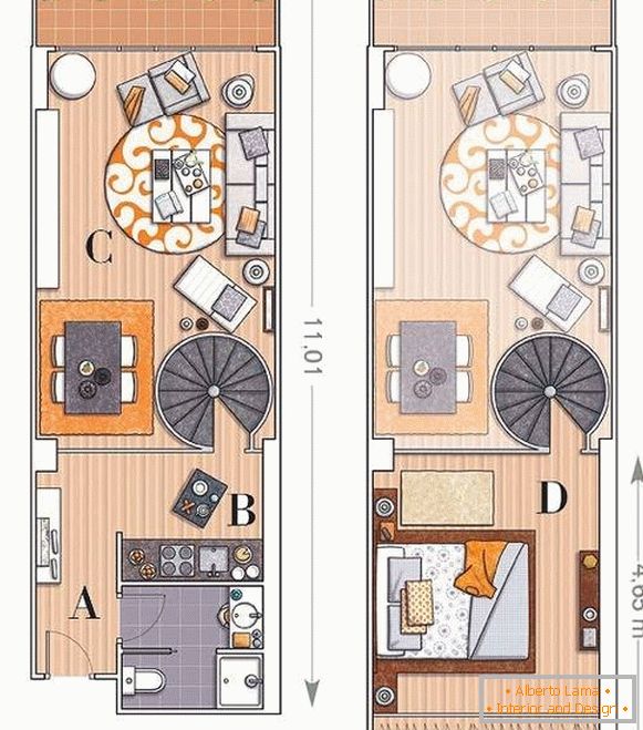 Планування двоповерхової квартири