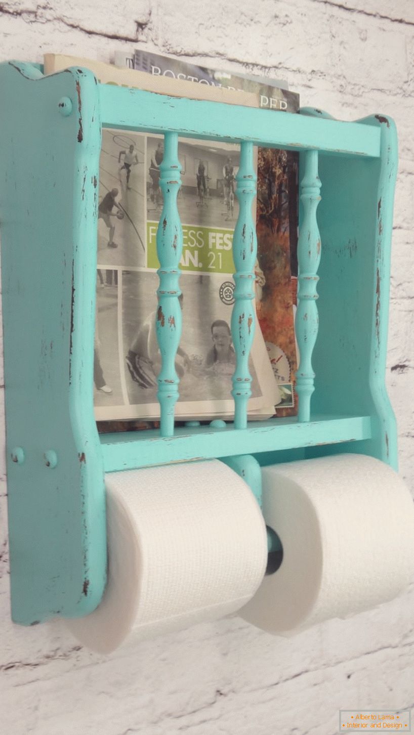 Бірюзовий вінтажний тримач для туалетного паперу