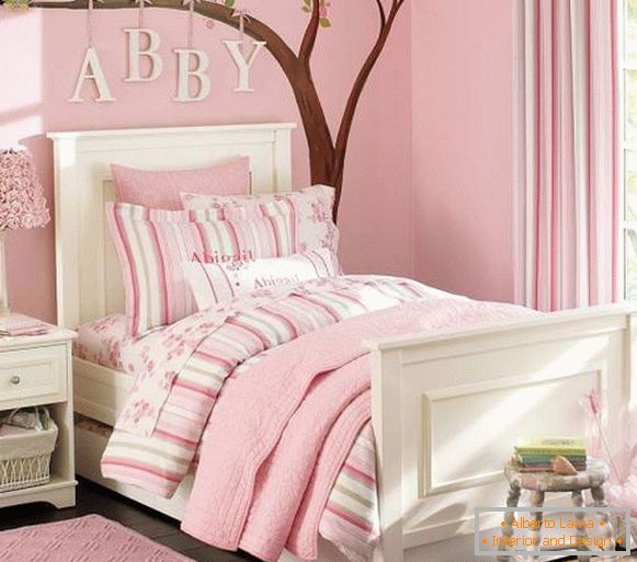 Романтичний декор для дитячої в рожевому кольорі