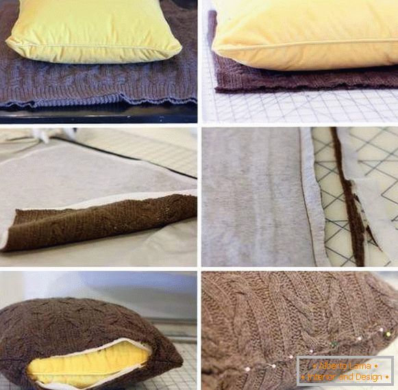 Красиві диванні подушки з підручних матеріалів