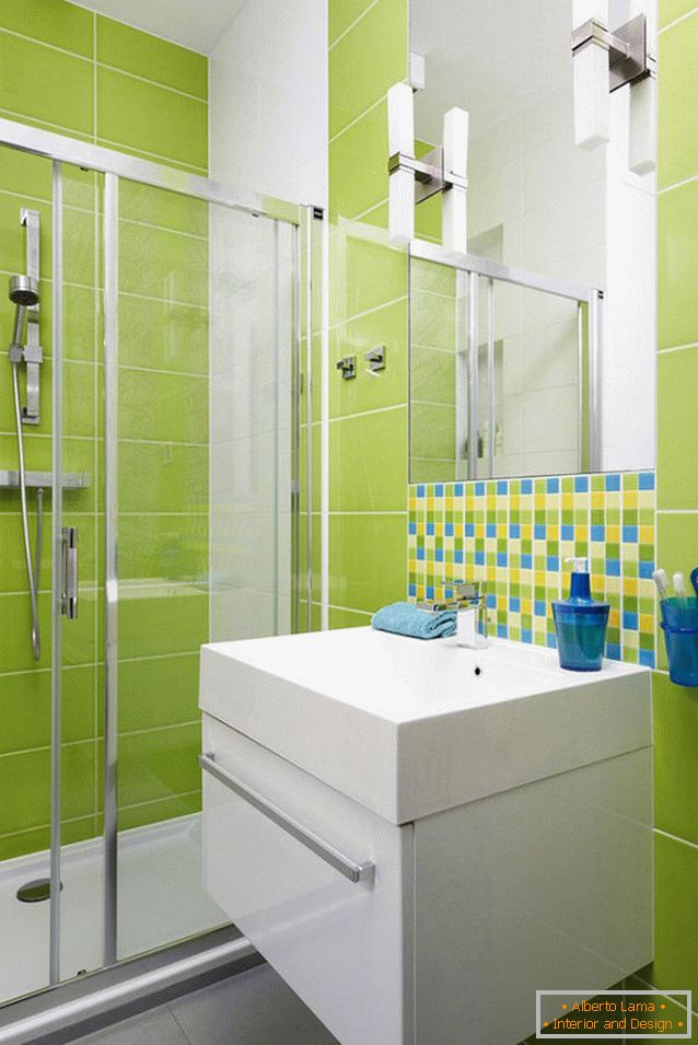Дизайн ванни в салатовий колір