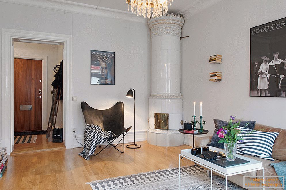 Інтер'єр двокімнатної квартири в скандинавському стилі в Стокгольмі