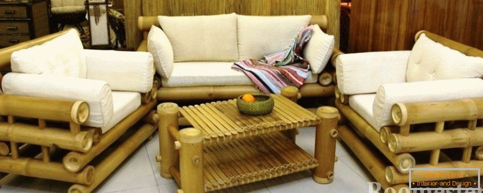 Меблі з бамбука з подушками