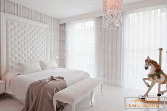 luxury дизайн белой спальни фото