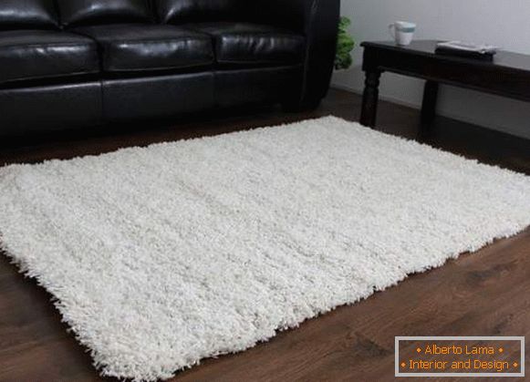 білий пухнастий килим, фото 5
