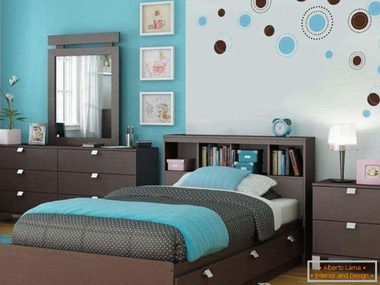 Декор спальні в бірюзовому кольорі