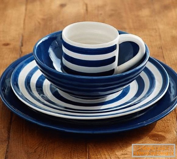 Синя посуд від Pottery Barn