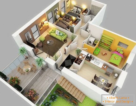 3D проект приватного будинку з детальним дизайном кімнат