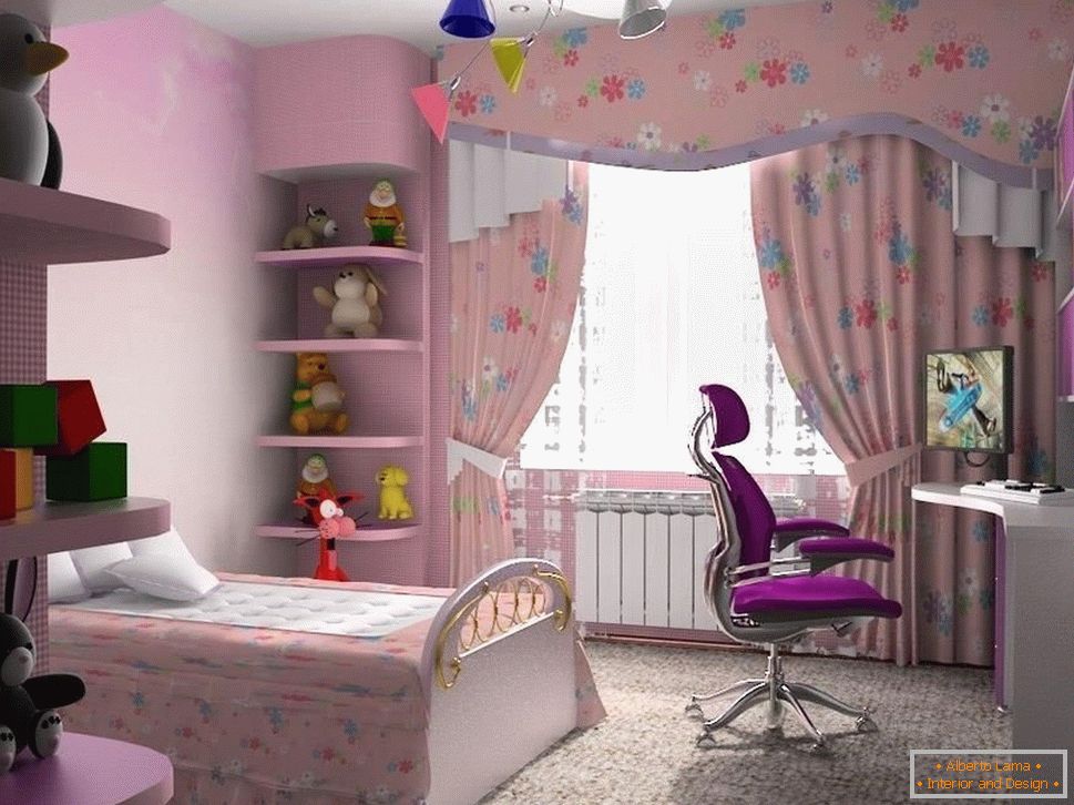 Кімната для дівчинки в рожевому кольорі