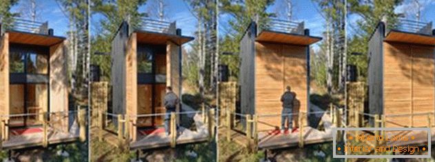 Дизайн будинку з контейнерів: орні дерев'яні двері