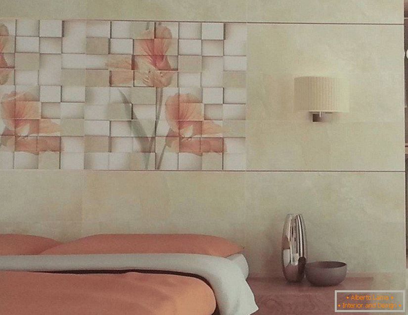 Керамічна плитка на стіні біля ліжка