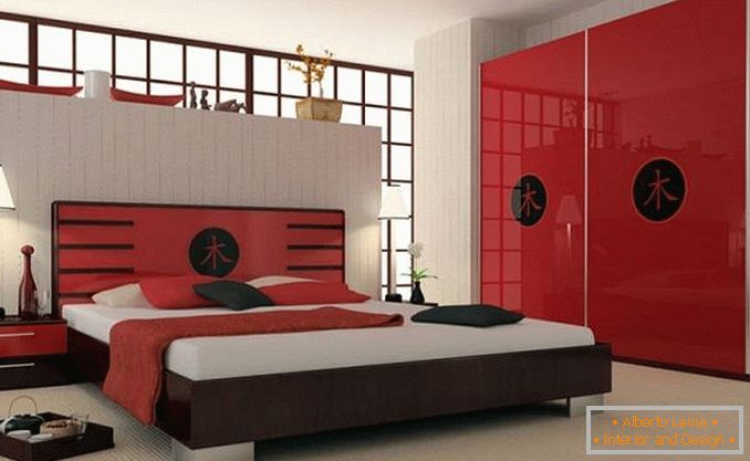 дизайн червоною спальні, фото 11