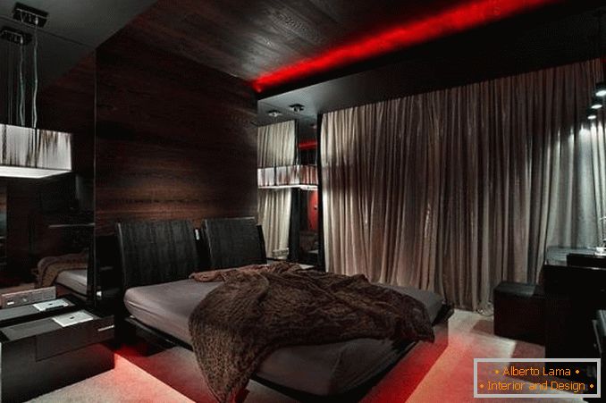 дизайн спальни черно красного цвета, фото 18