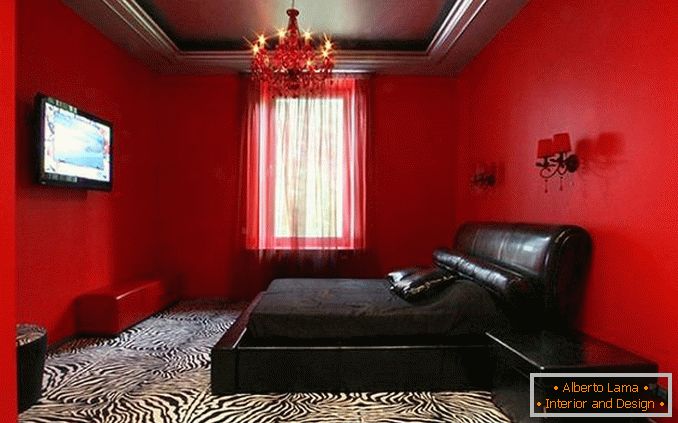 дизайн чорно червоною спальні, фото 20