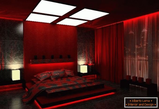 дизайн червоною спальні, фото 27