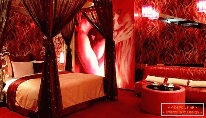 дизайн червоною спальні, фото 29