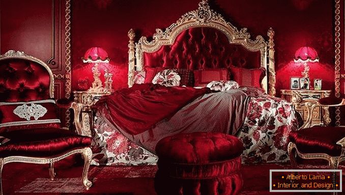 дизайн спальни красного цвета, фото 3