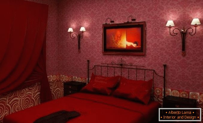 дизайн червоною спальні, фото 30
