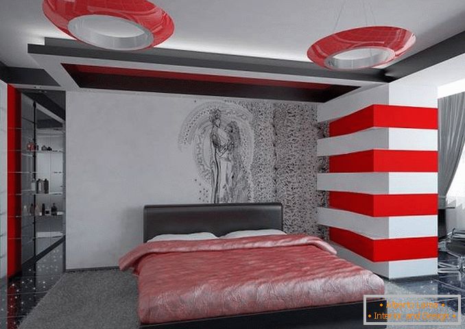 дизайн червоною спальні, фото 7