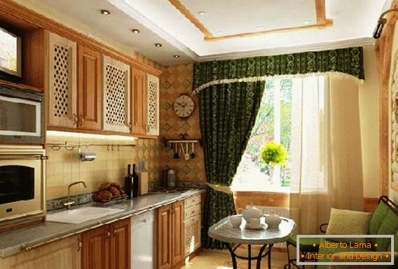 дизайн кухні з балконом і диваном фото, фото 31