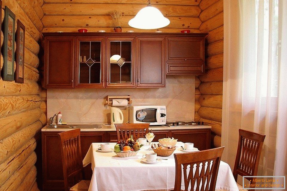 Картини на дерев'яної стіни кухні