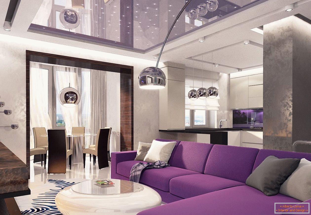 Фіолетовий в дизайні квартири