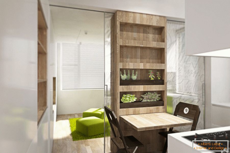 Дизайн квартири трансформер: обідня зона на кухні