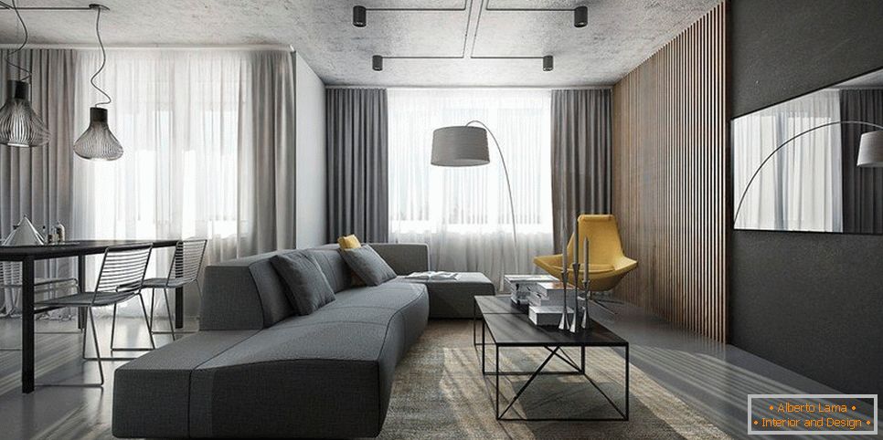 Сірий колір в інтер'єрі квартиры