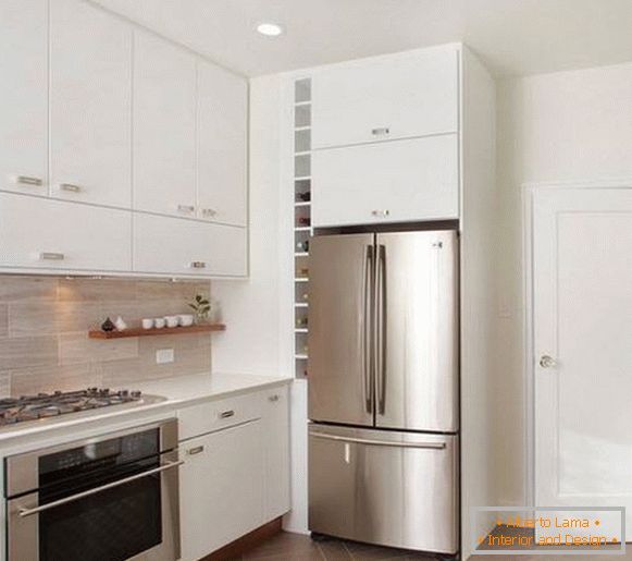 дизайн маленької кухні з холодильником, фото 33