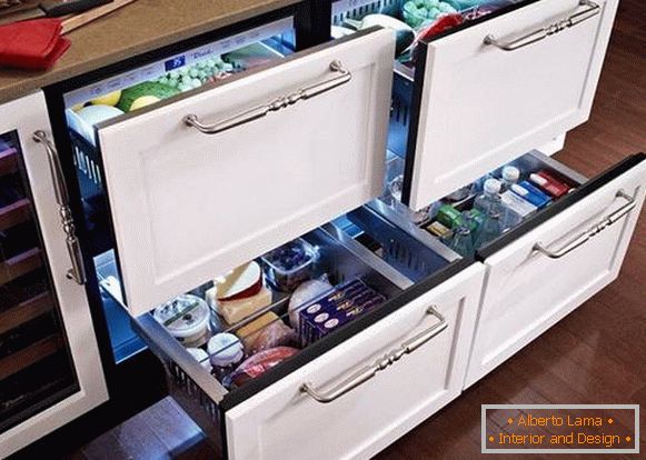 дизайн маленької кухні з холодильником, фото 35