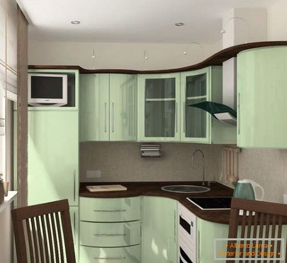 Маленькі кімнати - дизайн кухні на фото в квартирі 30 кв м