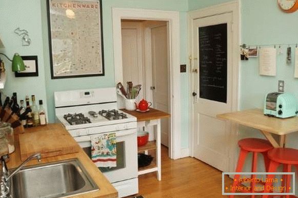 Модні маленькі кухні 2016 - фото в стилі ретро вінтаж