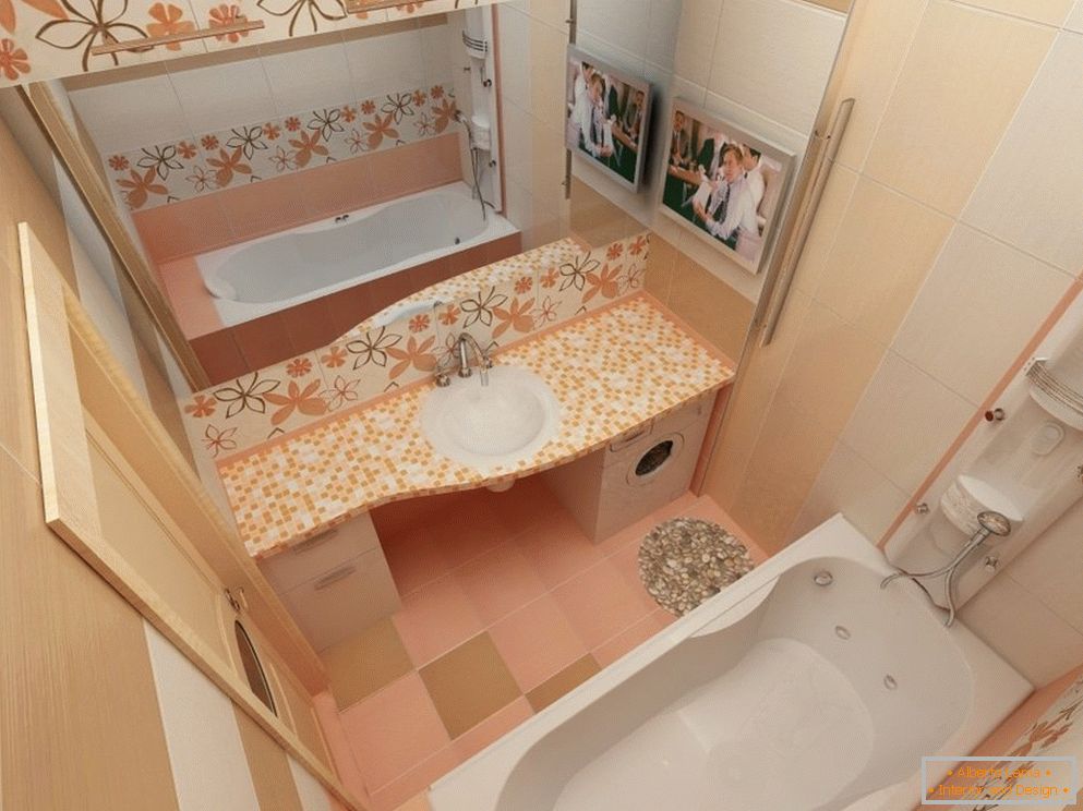Візуальне збільшення простору малогабаритній ванній за допомогою дзеркала