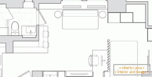 Дизайн проект квартири 40 кв м - схема кімнат
