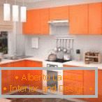 Проста кухня в помаранчевому кольорі