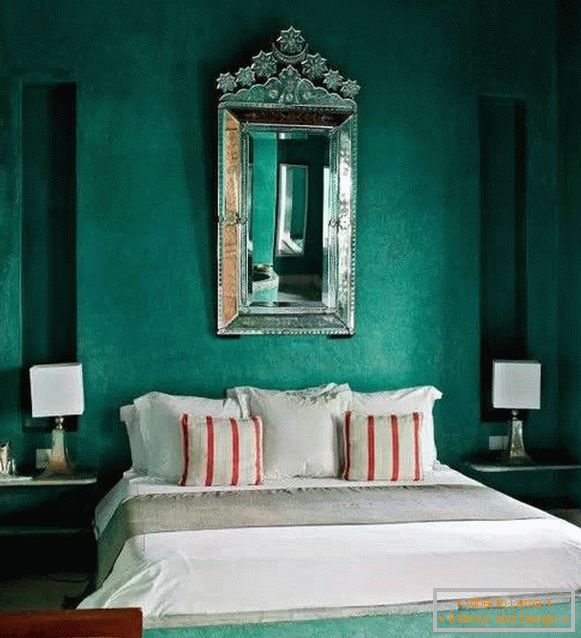Зелена спальня в стилі luxury