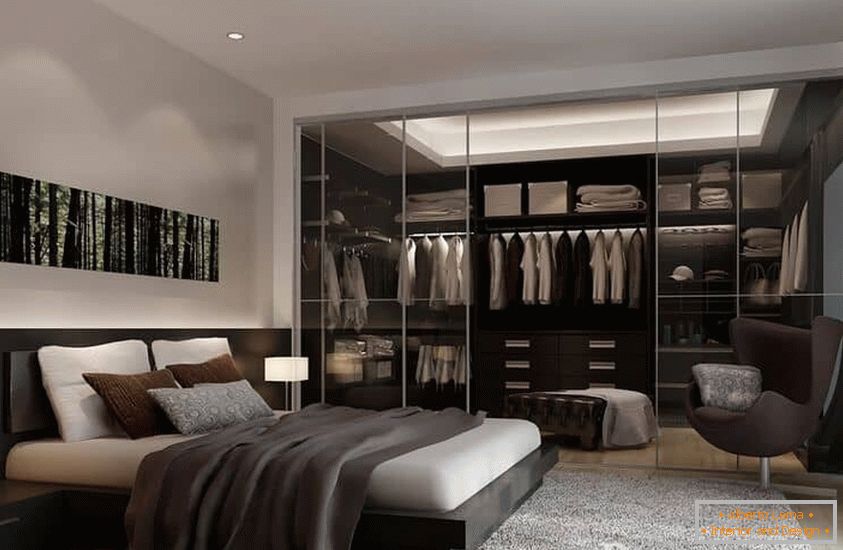 Дизайн спальні з гардеробною