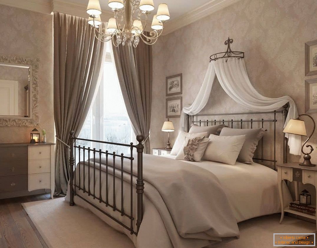 Романтичний дизайн спальні в класичному стилі