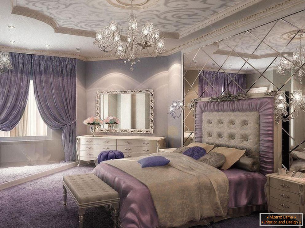 Бузкова спальня в класичному стилі
