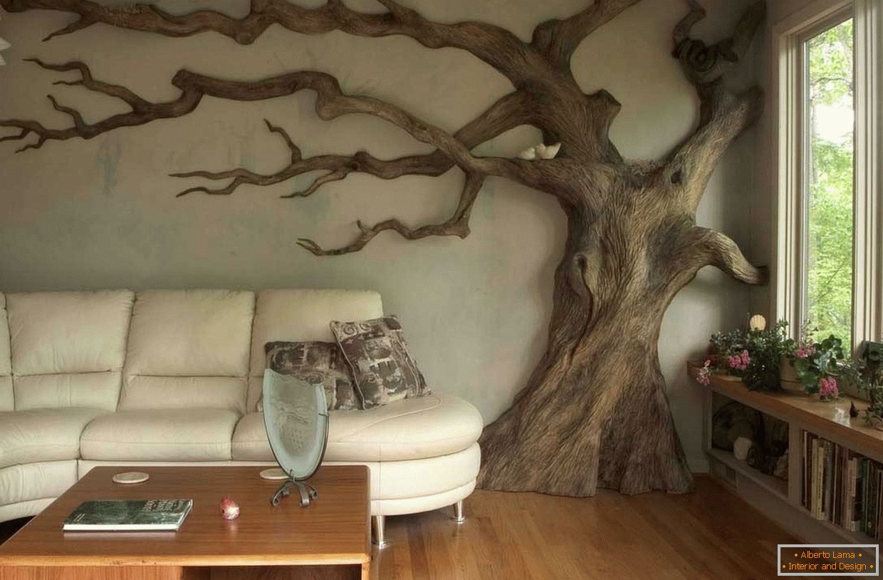 Дерево в інтер'єрі кімнати