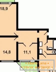 Планування 3-х кімнатної квартири п-44т