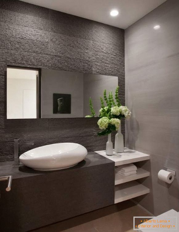 Чорно-білий дизайн туалету - фото красивої кімнати