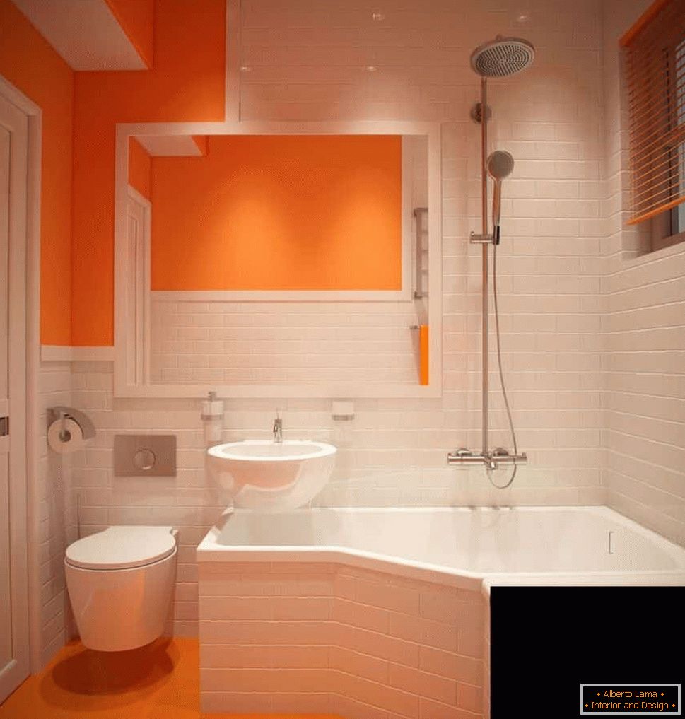 Оранжево-біла ванна