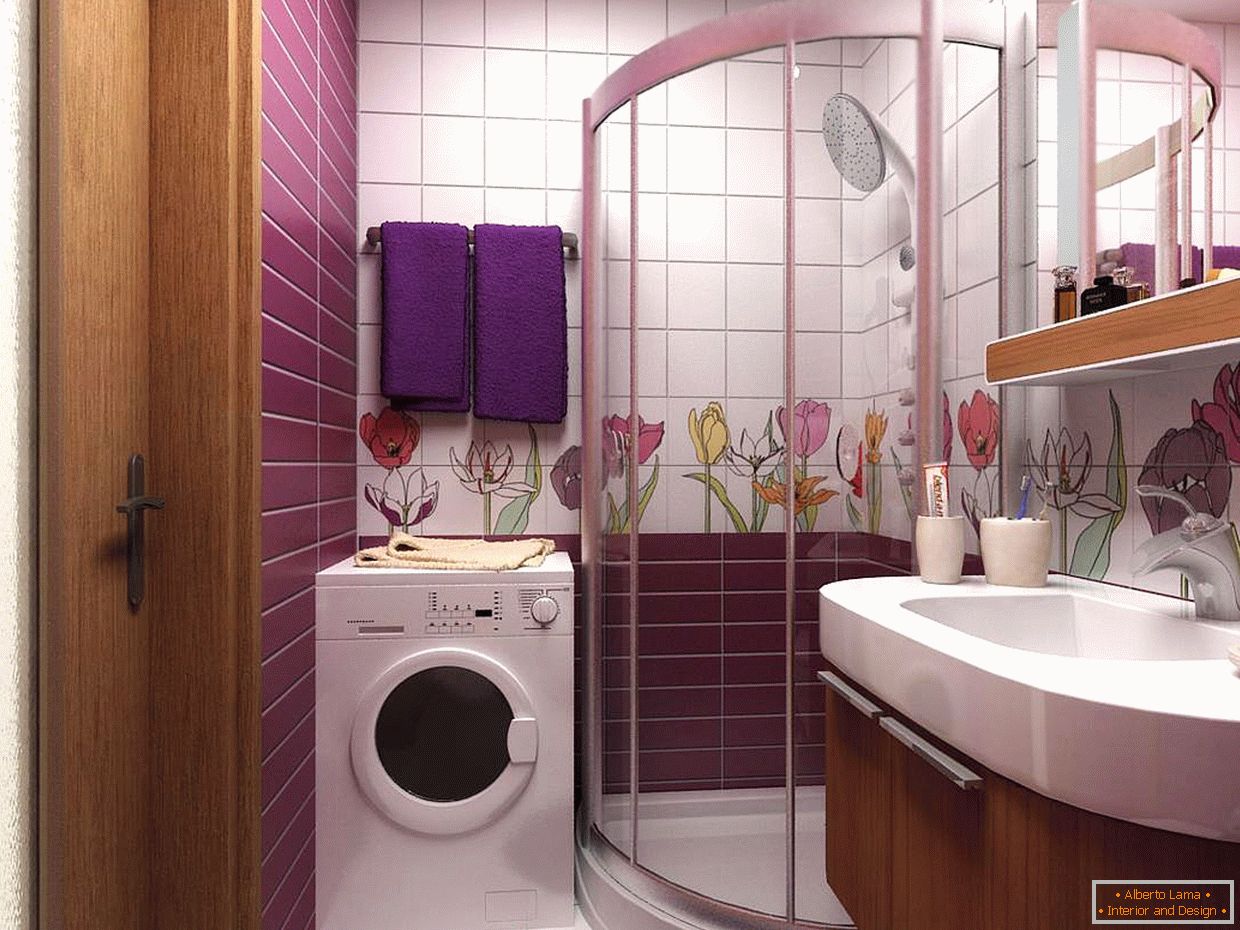 Фіолетовий декор ванній