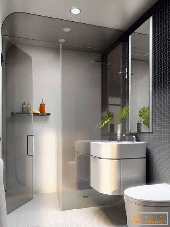 дизайн ванної кімнати поєднаної з туалетом, фото 12