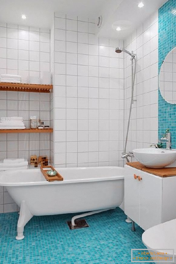 дизайн маленької ванної кімнати поєднаної з туалетом, фото 15