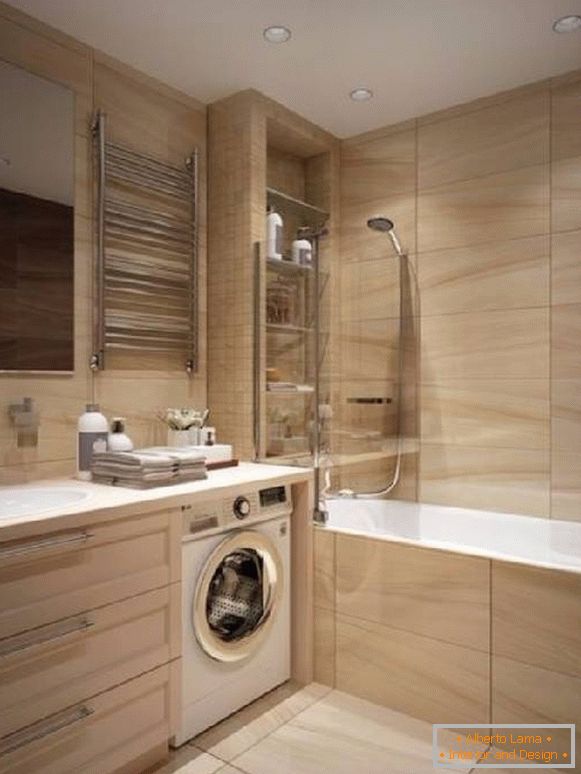 дизайн ванної кімнати з туалетом і пральною машиною, фото 17