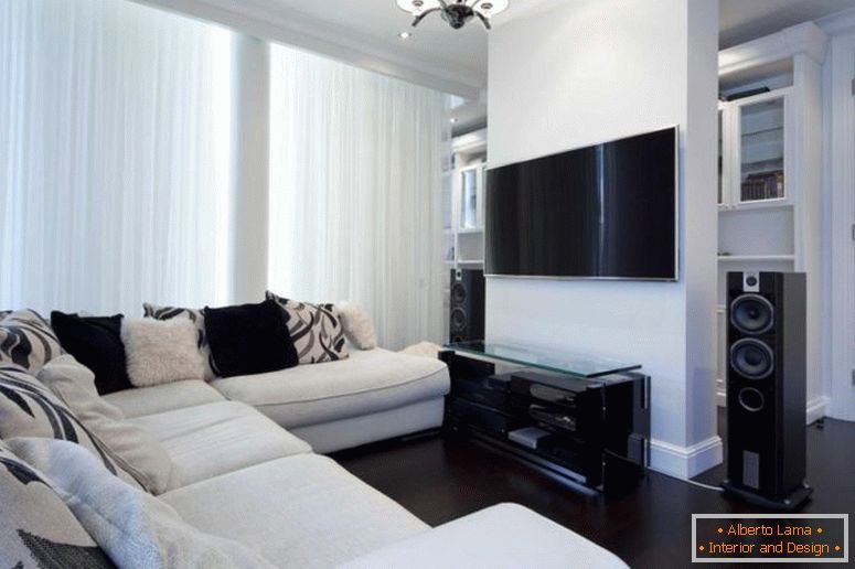 вражаючі білі завіси-інтер'єр-квартира-прихожа з-білими диванами-на-чорному поверсі-це також-мала-люстра-може-додати-краса-внутрішня кімната-дизайн- ідеї